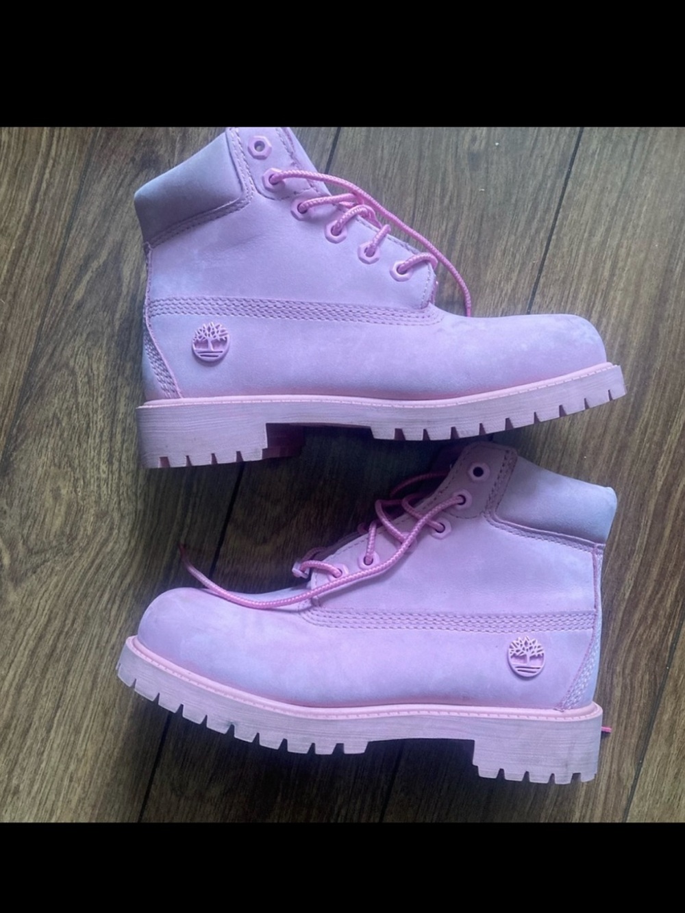 Timberland Kids Baby Pink Lace Up Boots size 1 US